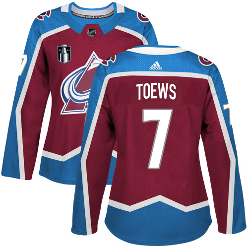 Adidas Colorado Avalanche #7 Devon Toews Burgundy Women’s 2022 Stanley Cup Final Patch Home Authentic Stitched NHL Jersey Womens