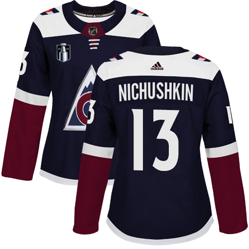 Adidas Colorado Avalanche #13 Valeri Nichushkin Navy Women’s 2022 Stanley Cup Final Patch Alternate Authentic Stitched NHL Jersey Womens
