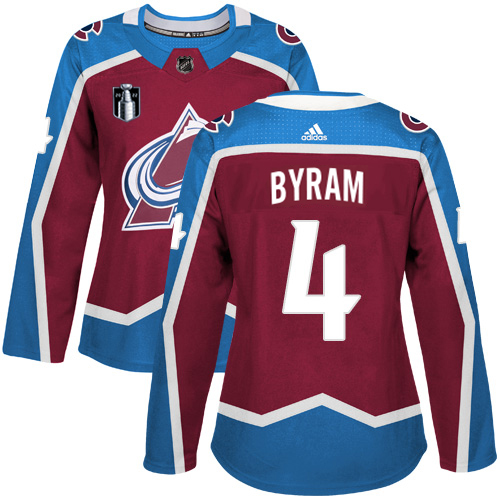 Adidas Colorado Avalanche #4 Bowen Byram Burgundy Women’s 2022 Stanley Cup Final Patch Home Authentic Stitched NHL Jersey Womens