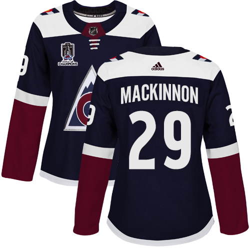 Adidas Colorado Avalanche #29 Nathan MacKinnon Navy Women’s 2022 Stanley Cup Champions Alternate Authentic Stitched NHL Jersey Womens