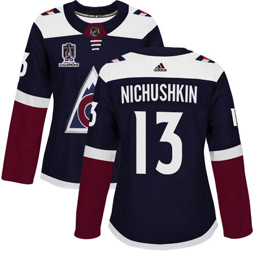 Adidas Colorado Avalanche #13 Valeri Nichushkin Navy Women’s 2022 Stanley Cup Champions Alternate Authentic Stitched NHL Jersey Womens