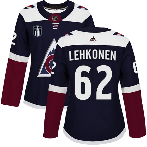 Adidas Colorado Avalanche #62 Artturi Lehkonen Navy Women’s 2022 Stanley Cup Final Patch Alternate Authentic Stitched NHL Jersey Womens