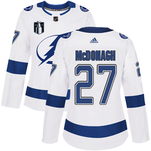 Adidas Tampa Bay Lightning #27 Ryan McDonagh White 2022 Stanley Cup Final Patch Women’s Road Authentic NHL Stanley Cup Final Patch Jersey Womens