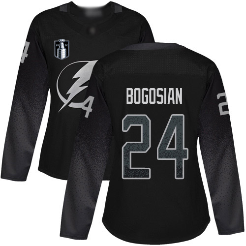 Adidas Tampa Bay Lightning #24 Zach Bogosian Black 2022 Stanley Cup Final Patch Women’s Alternate Authentic Stitched NHL Jersey Womens