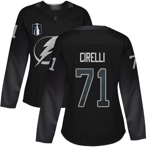 Adidas Tampa Bay Lightning #71 Anthony Cirelli Black 2022 Stanley Cup Final Patch Women’s Alternate Authentic Stitched NHL Jersey Womens