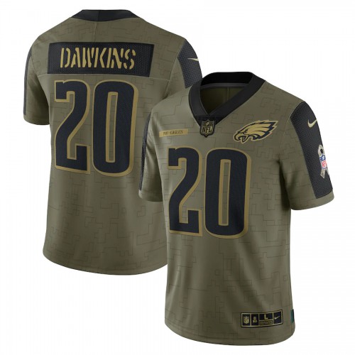 Philadelphia Philadelphia Eagles #20 Brian Dawkins Olive Nike 2021 Salute To Service Limited Player Jersey Men’s