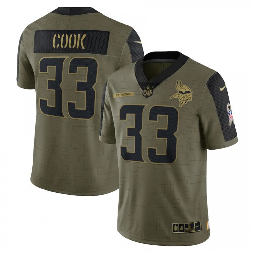 Minnesota Minnesota Vikings #33 Dalvin Cook Olive Nike 2021 Salute To Service Limited Player Jersey Men’s