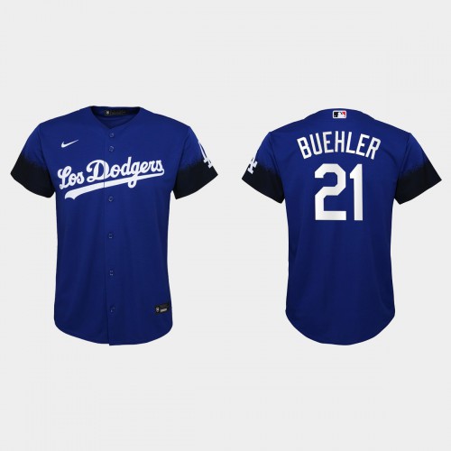 Los Angeles Los Angeles Dodgers #21 Walker Buehler Nike Youth 2021 City Connect MLB Jersey Royal Youth