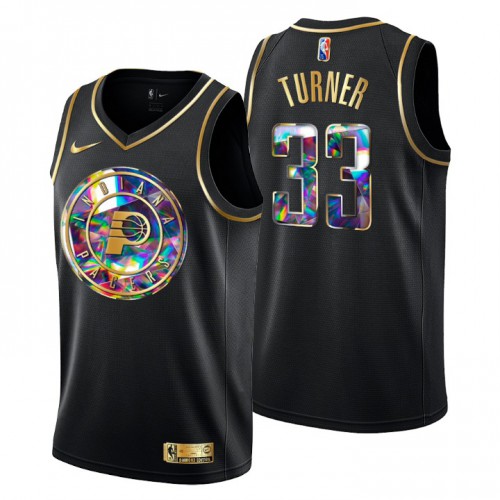 Indiana Indiana Pacers #33 Myles Turner Men’s Golden Edition Diamond Logo 2021/22 Swingman Jersey – Black Men’s