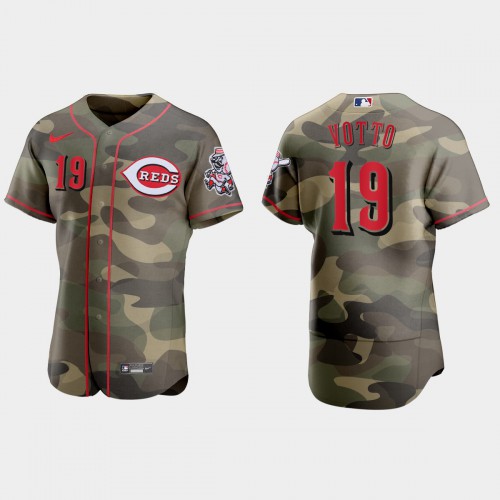 Cincinnati Cincinnati Reds #19 Joey Votto Men’s Nike 2021 Armed Forces Day Authentic MLB Jersey -Camo Men’s