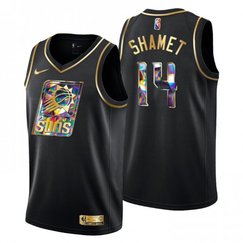 Phoenix Phoenix Suns #14 Landry Shamet Men’s Golden Edition Diamond Logo 2021/22 Swingman Jersey – Black Men’s