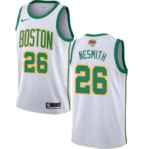 Nike Boston Celtics #26 Aaron Nesmith White Women’s 2022 NBA Finals Swingman City Edition Jersey Womens->women nba jersey->Women Jersey