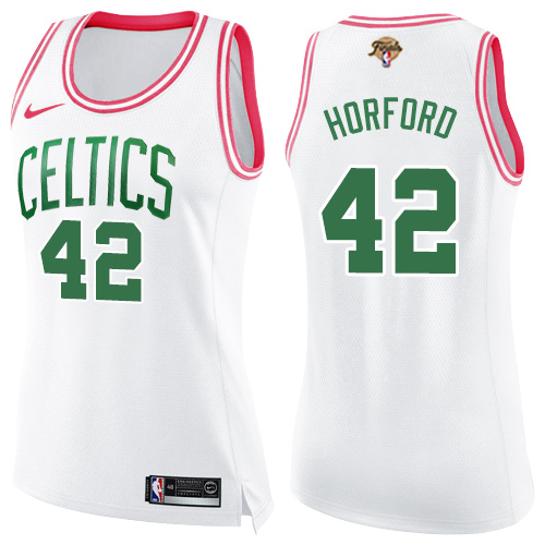 Nike Boston Celtics #42 Al Horford White/Pink Women’s 2022 NBA Finals Swingman Fashion Jersey Womens->women nba jersey->Women Jersey