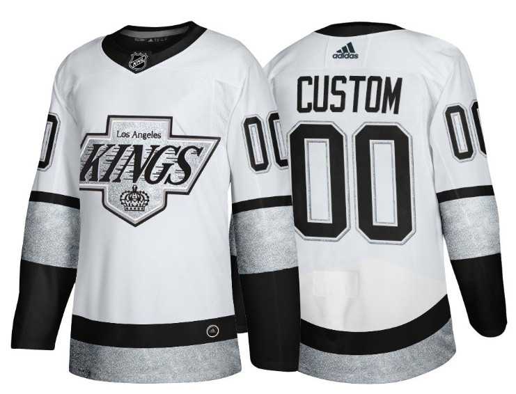 Mens Los Angeles Kings Active Player Custom White Throwback Stitched Jersey