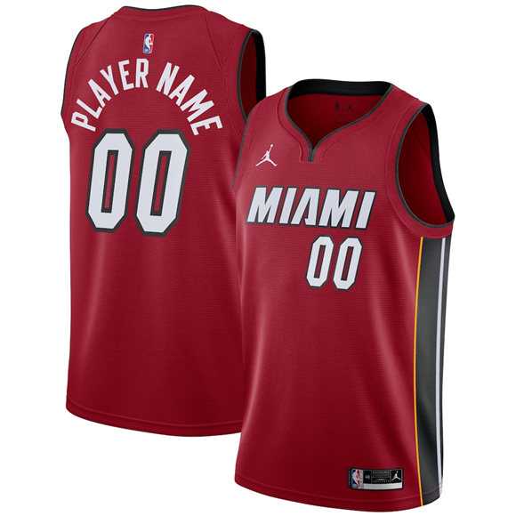 Mens Miami Heat Active Player Custom Red Statement Edition Swingman Stitched Basketball Jersey