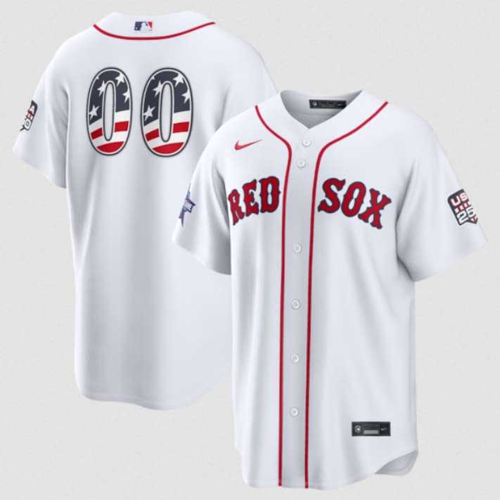 Mens Boston Red Sox Active Player Custom White 2026 All-Star Edition Stars & Stripes & USA 250 Fourth of July Home Stadium Stitched Baseball Jersey