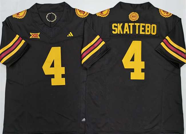 Mens Arizona State Sun Devils #4 Cam Skattebo Black 2025 F.U.S.E. Vapor Limited Stitched Jersey