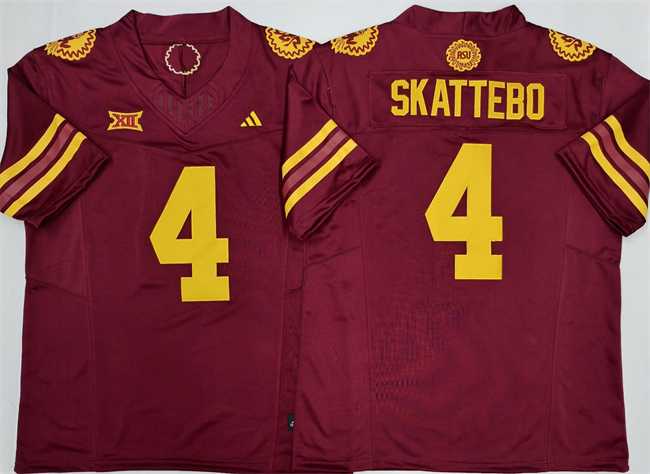 Mens Arizona State Sun Devils #4 Cam Skattebo Red 2025 F.U.S.E. Vapor Limited Stitched Jersey