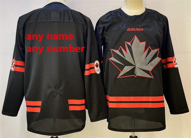 Mens Canada Hockey Custom Black 2026 Stitched Hockey Jersey