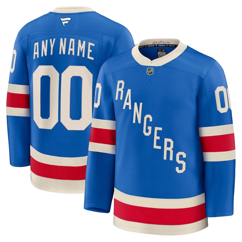 Mens New York Rangers Fanatics Blue Centennial Premium Custom Jersey