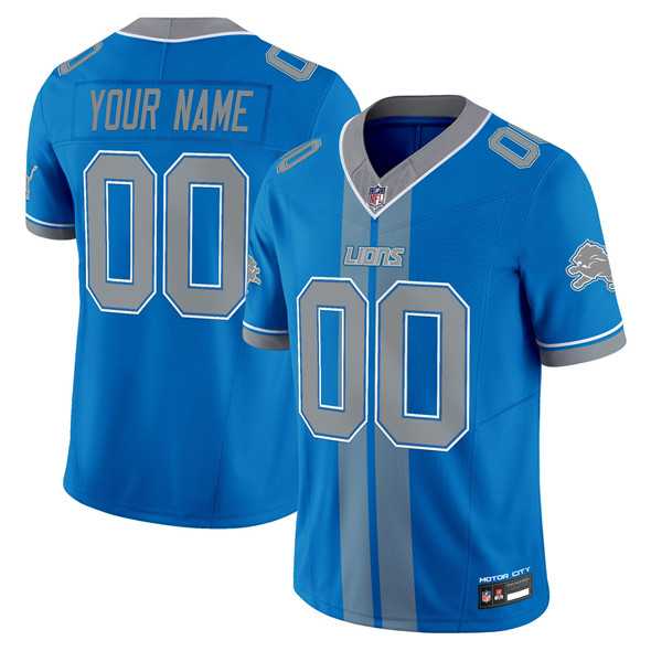 Mens Detroit Lions Customized Blue 2025 F.U.S.E. Motor City Racing Edition Vapor Limited Stitched Jersey