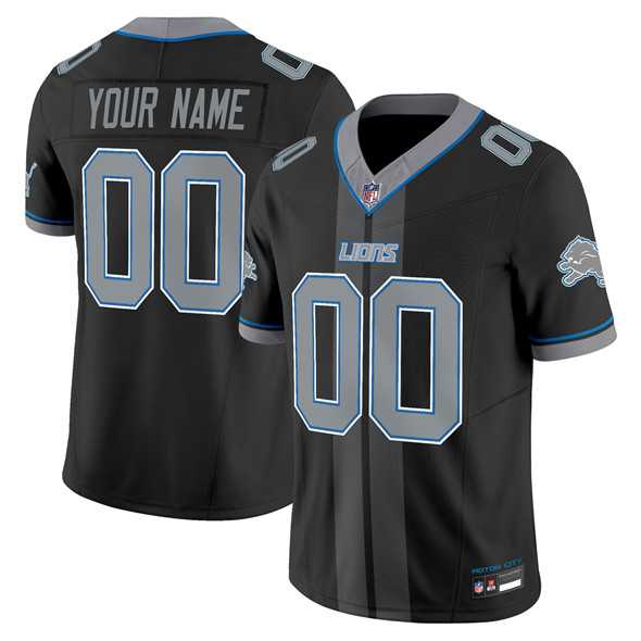 Mens Detroit Lions Customized Black 2025 F.U.S.E. Motor City Racing Edition Vapor Limited Stitched Jersey