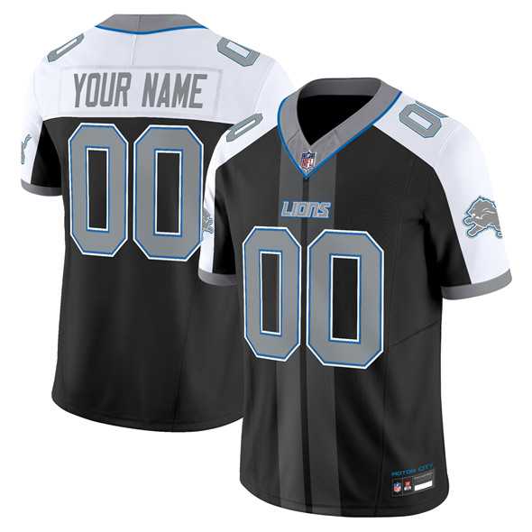 Mens Detroit Lions Customized Black Alternate 2025 F.U.S.E. Motor City Racing Edition Vapor Limited Stitched Jersey