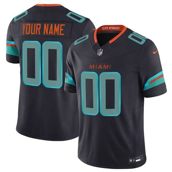 Mens Miami Dolphins Active Player Custom Black 2025 F.U.S.E. Rivalries Vapor Limited Football Stitched Jersey