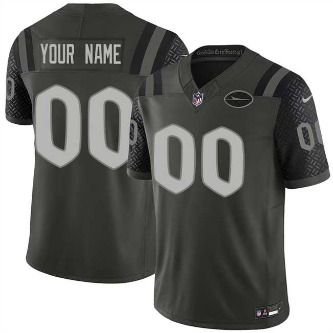 Mens New York Jets Active Player Custom Black 2025 F.U.S.E. Rivalries Vapor Limited Football Stitched Jersey