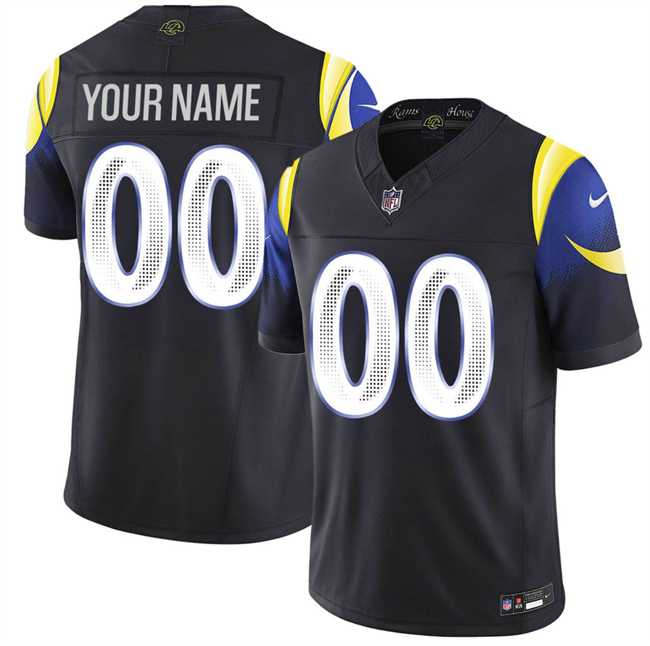 Mens Los Angeles Rams Active Player Custom Black 2025 F.U.S.E. Rivalries Vapor Limited Football Stitched Jersey