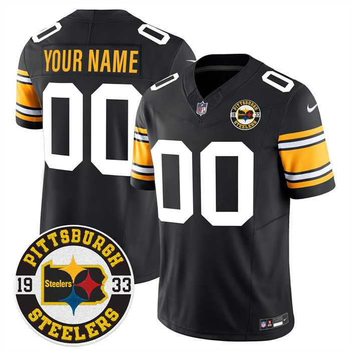 Mens Pittsburgh Steelers Throwback 1933 Patch black Vapor Limited All Stitched Jersey