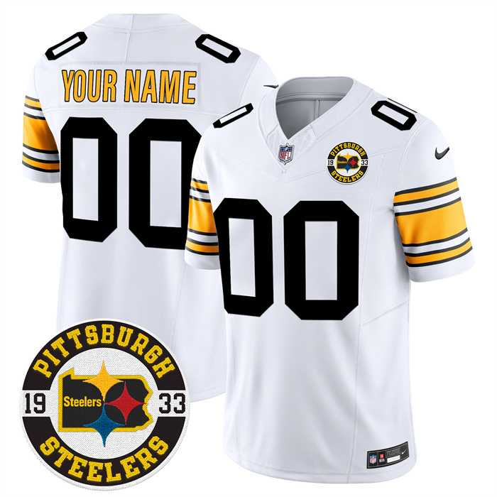 Mens Pittsburgh Steelers Throwback 1933 Patch white Vapor Limited All Stitched Jerseys