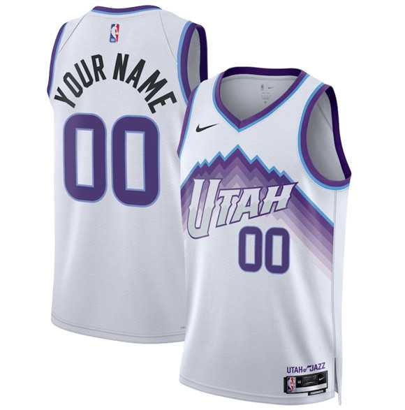 Mens Utah Jazz Active Player Custom White 2025 Association Edition Stitched Basketball Jersey