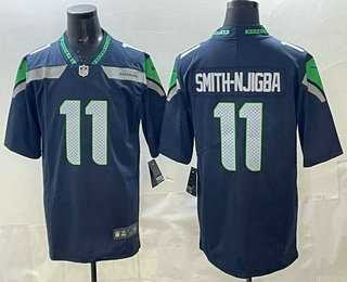 Mens Seattle Seahawks #11 Jaxon Smith Njigba Limited Navy Vapor Stitched Jersey