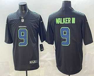 Mens Seattle Seahawks #9 Kenneth Walker III Limited Navy FUSE Vapor Stitched Jersey