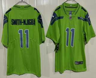Mens Seattle Seahawks #11 Jaxon Smith-Njigba Limited Green Vapor Stitched Jersey