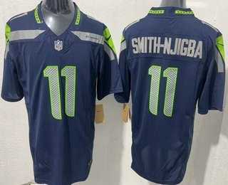 Mens Seattle Seahawks #11 Jaxon Smith Njigba Limited Navy FUSE Vapor Stitched Jersey