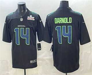 Mens Seattle Seahawks #14 Sam Darnold Limited Black Super Bowl LX Fashion Vapor Jersey