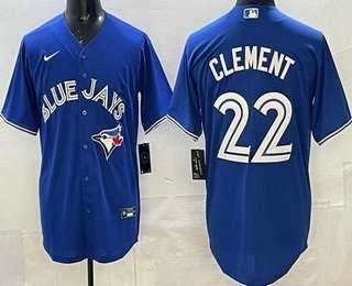 Mens Toronto Blue Jays #22 Ernie Clement Blue Cool Base Jersey