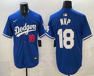 Mens Los Angeles Dodgers #18 Yoshinobu Yamamoto MVP Blue Limited Stitched Jersey