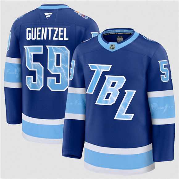 Mens Tampa Bay Lightning #59 Jake Guentzel Blue 2026 Stadium Series Stitched Jersey Dzhi