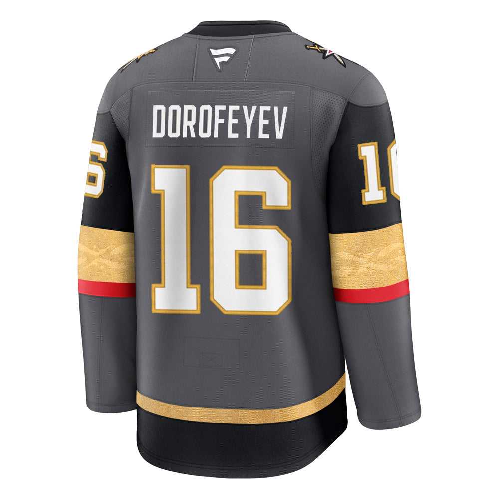 Mens Vegas Golden Knights #16 Pavel Dorofeyev Gray Authentic Jersey Dzhi