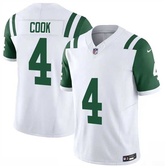Mens New York Jets #4 Brady Cook White 2025 F.U.S.E. Classic Alternate Vapor Untouchable Limited Stitched Jersey Dzhi->->