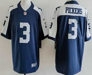Mens Dallas Cowboys #3 George Pickens Limited Navy Alternate Vapor Jersey->->