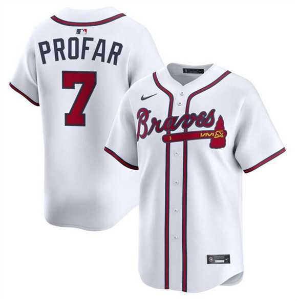 Mens Atlanta Braves #7 Jurickson Profar White 2025 Home Limited Stitched Jersey Dzhi