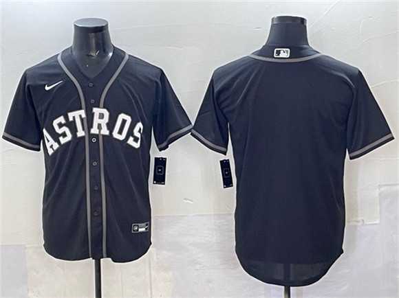 Mens Houston Astros Blank Black Lights Out Limited Stitched Jersey