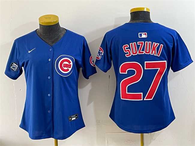 Youth Chicago Cubs #27 Seiya Suzuki Royal Ryne Sandberg Tribute Vapor Limited V2 Stitched Jersey