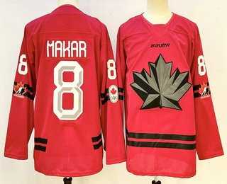 Mens Canada Hockey #8 Cale Makar Red Stitched Jersey