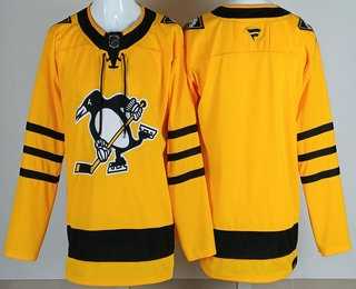 Mens Pittsburgh Penguins Blank Yellow Alternate Authentic Jersey