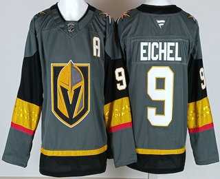 Mens Vegas Golden Knights #9 Jack Eichel Gray Authentic Jersey